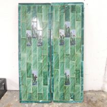 Two Art Nouveau tile panels. 31.5x97.5cm. Probably originally mounted in a fireplace. Good