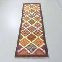 A Maimana Kilim runner. 197x64cm.