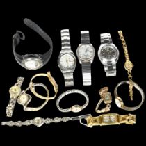 A group of various lady's and gent's modern wristwatches, including 2 Seiko automatics, a Casio