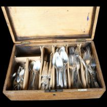 A large quantity of community plated cutlery