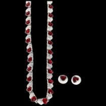 SWAROVSKI - a Swarovski crystal La La collar, SIAM/RHS heart design with matching earrings, boxed