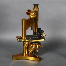 R & J Beck Ltd, London - A Victorian brass microscope, serial number 20568, complete with eight