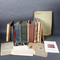 Several books and a folder of MSS notes made by George West relating to Microscopes and including