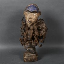 A two-headed Nkisi nail fetish figure from the Bacongo people, 20th century, The Democratic Republic