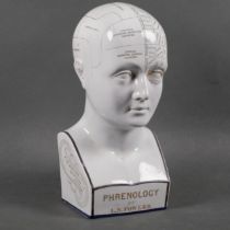 A 19th century Phrenology head by L.N. Fowler, height 29cm.