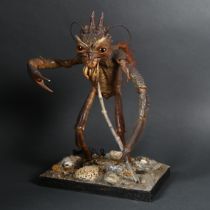 "Crabman" - a modern stylised sculpture of the mythical Crabman, made from items collected from