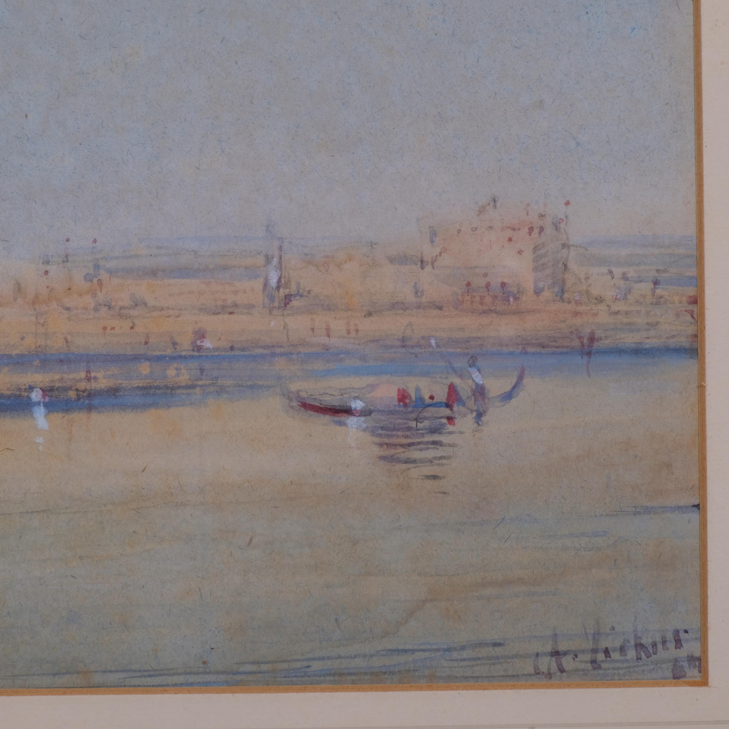 Alfred Vickers, a scene in Venice, watercolour, signed, 19cm x 37cm, framed Very slight paper - Image 3 of 4