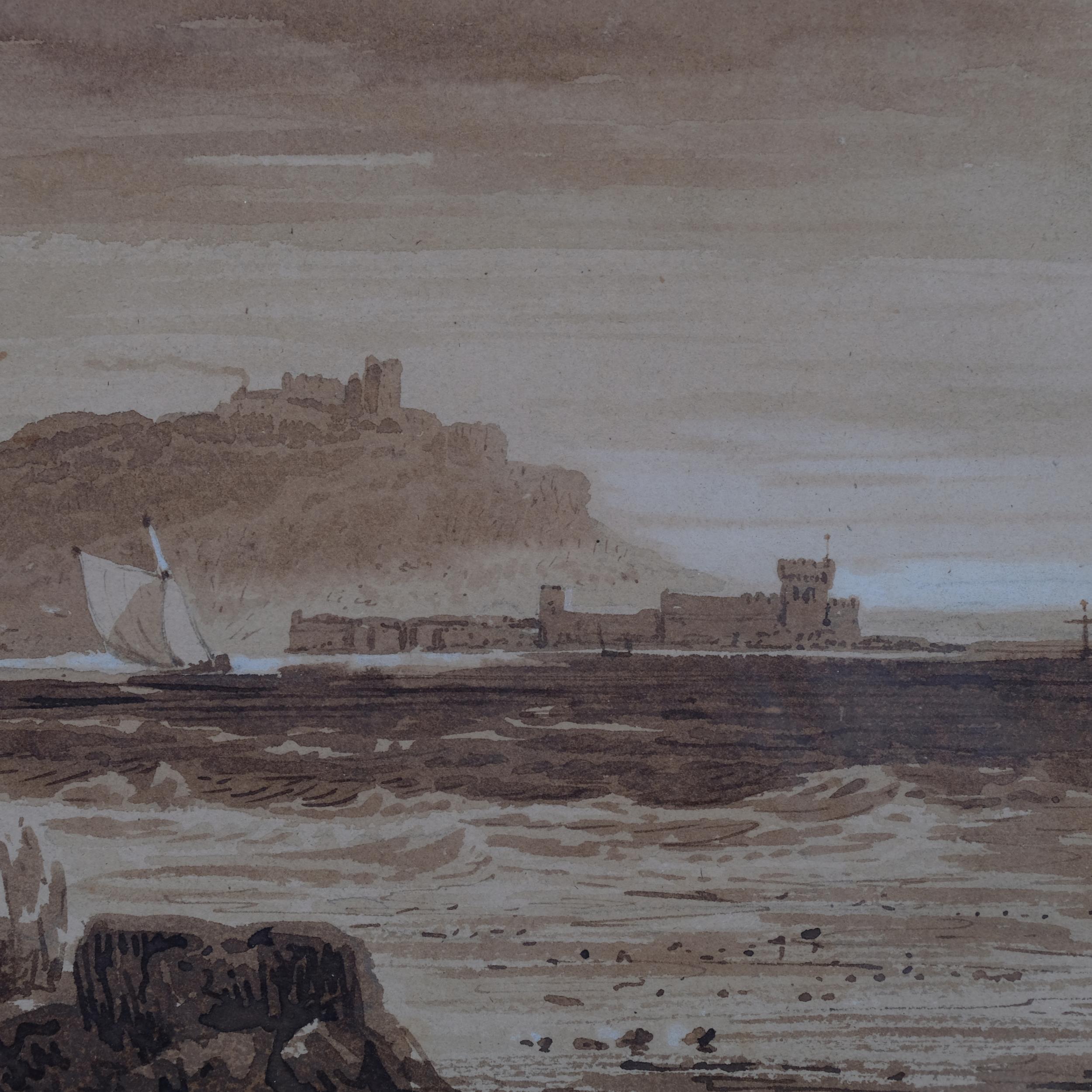 Samuel Prout (1783 - 1852), coastal scene, watercolour, 15cm x 21cm, framed Good condition - Image 3 of 4