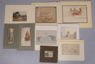 Folder of various watercolours