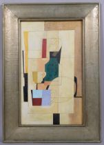 Abstract composition, contemporary oil on board, unsigned, 57cm x 34cm, framed Good condition