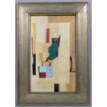 Abstract composition, contemporary oil on board, unsigned, 57cm x 34cm, framed Good condition