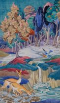 John Vernal (1914 - 2002), Garden of Eden, watercolour, signed, 30cm x 18cm, mounted Image in very