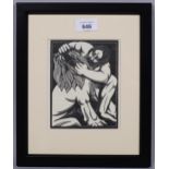 Robert Gibbings (1889-1958), wood engraving on paper, Samson and Delilah, 15.3cm x 11.5cm., mounted,