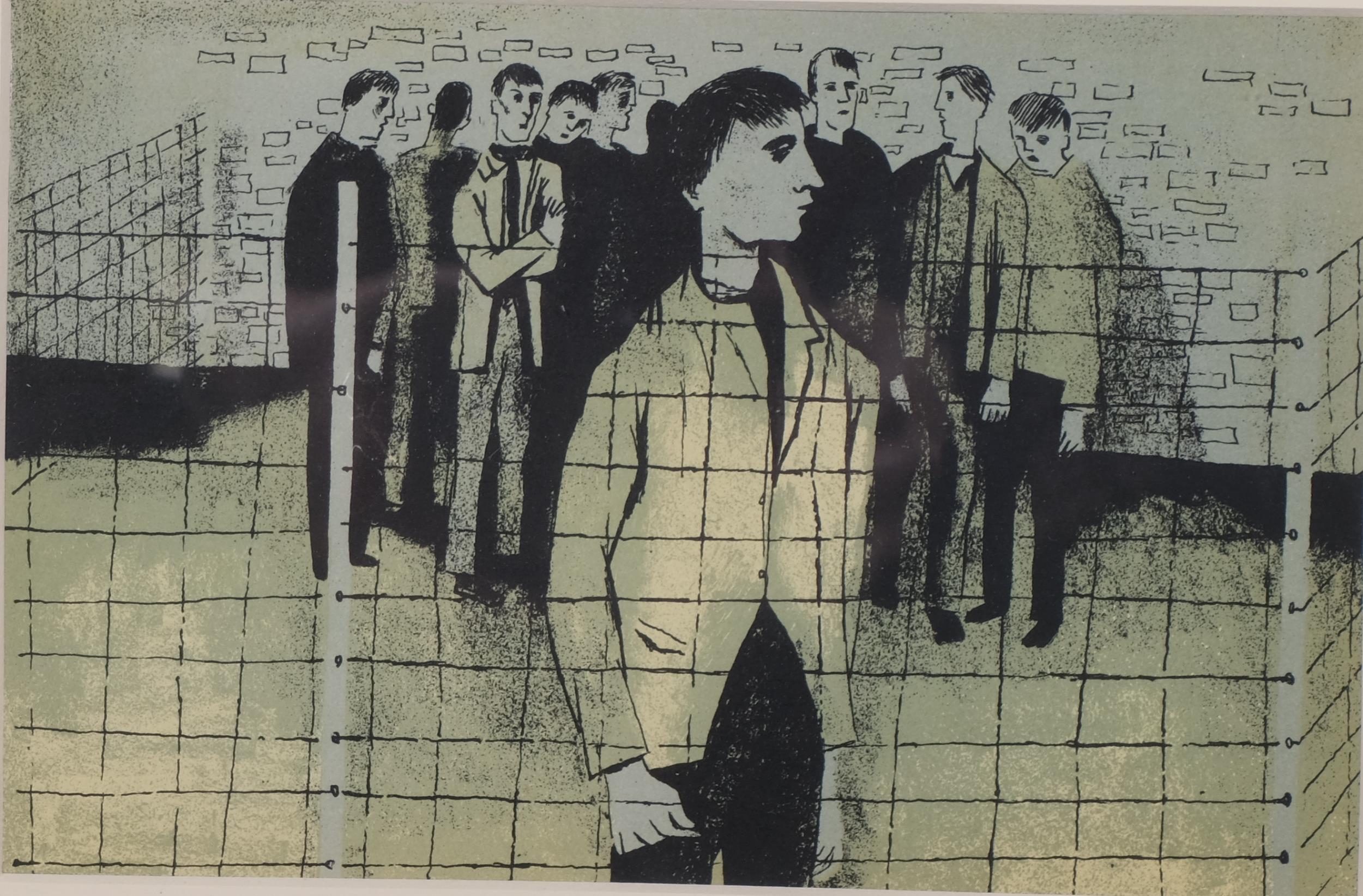 William Scott (1913-1989), original lithograph in colours on paper, Prisoners of War, 13cm x 20cm, - Image 3 of 4