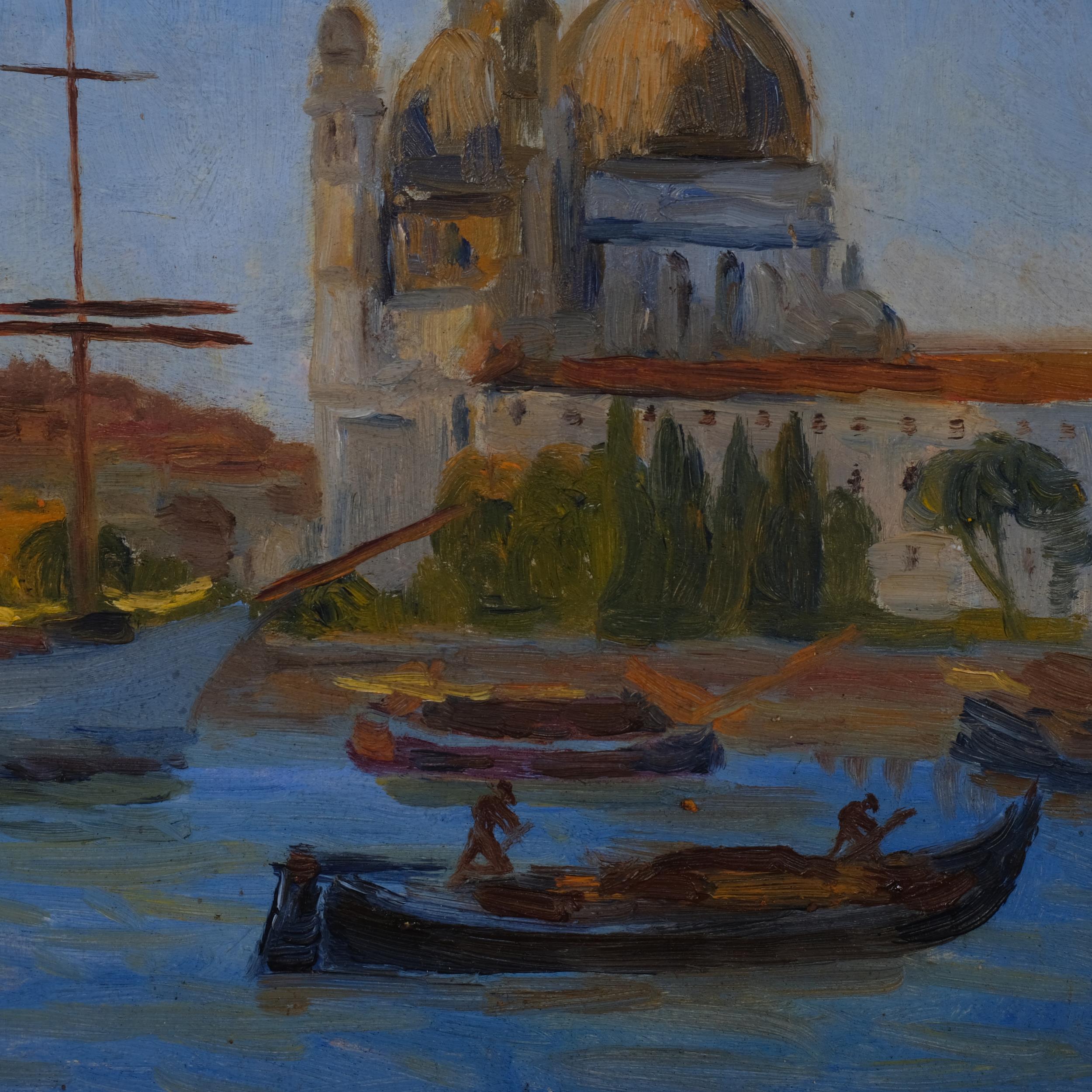 Boats in Venice, mid-20th century oil on board, unsigned, 21cm x 26cm, framed Good condition - Image 3 of 4