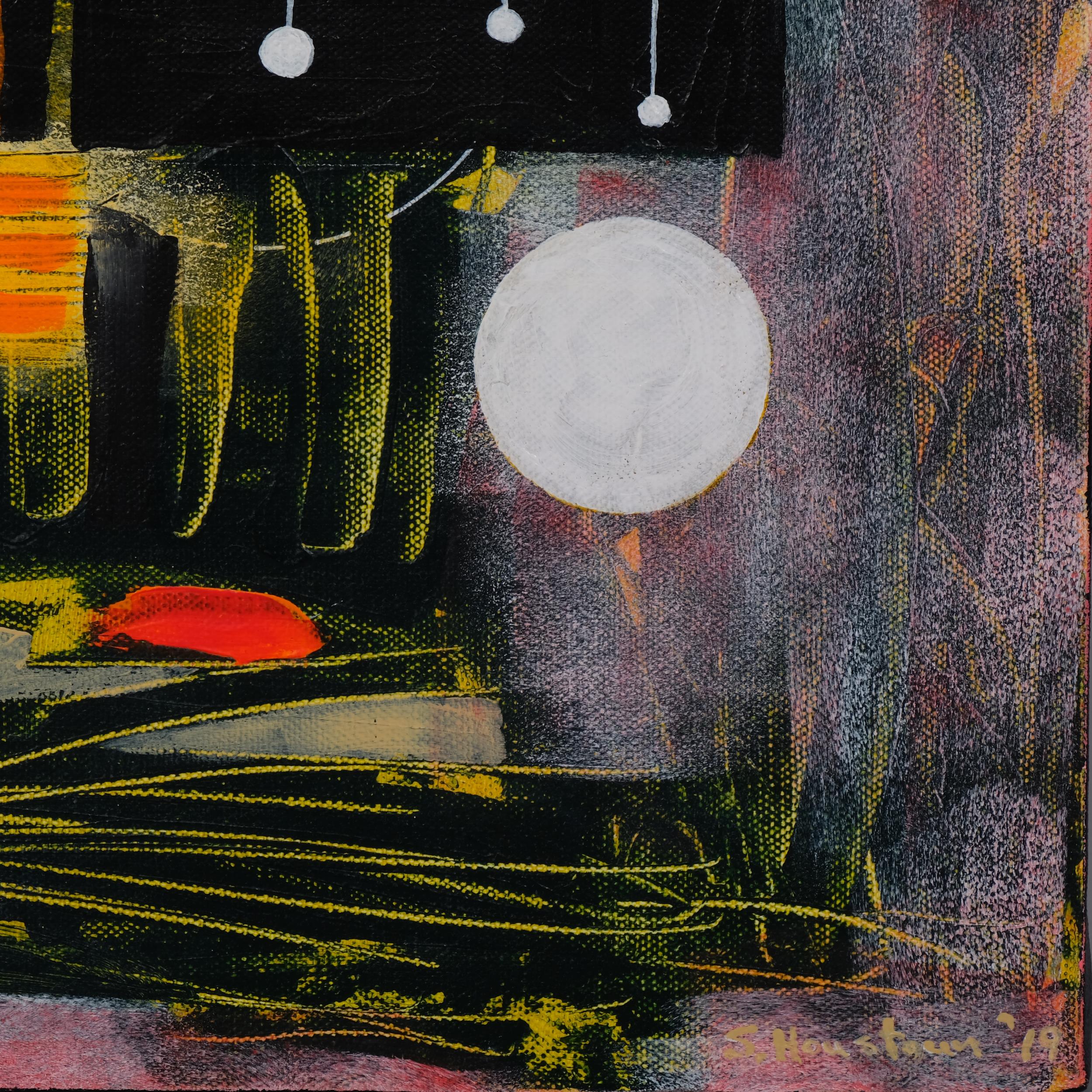 Steve Houstoun (born 1953), abstract composition, oil on canvas, signed, 50cm x 50cm, unframed - Image 3 of 4