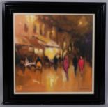 Jon Barker (born 1950), Continental street scene, oil on board, signed and dated 2006, framed and