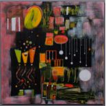 Steve Houstoun (born 1953), abstract composition, oil on canvas, signed, 50cm x 50cm, unframed