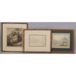 7 various 19th century watercolours, including Lady Gordon, and J C Bourne, framed (7)