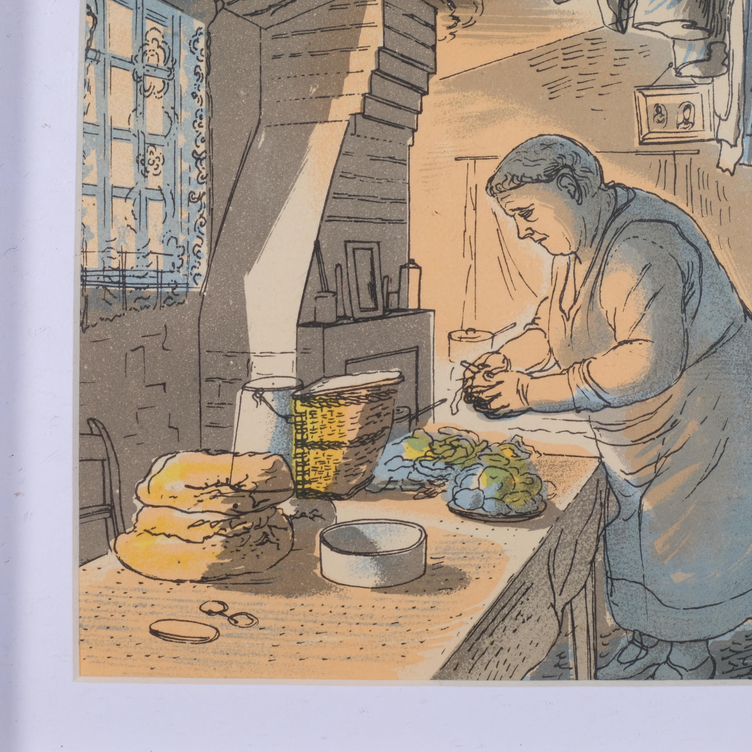 Edward Bawden (1903 - 1989), Peeling Potatoes/The Child Welfare Clinic, colour lithograph, published - Image 3 of 4