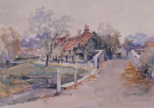 Dora Meeson (1869 - 1955), village scene, watercolour, signed and dated 1930, 23cm x 33cm, framed