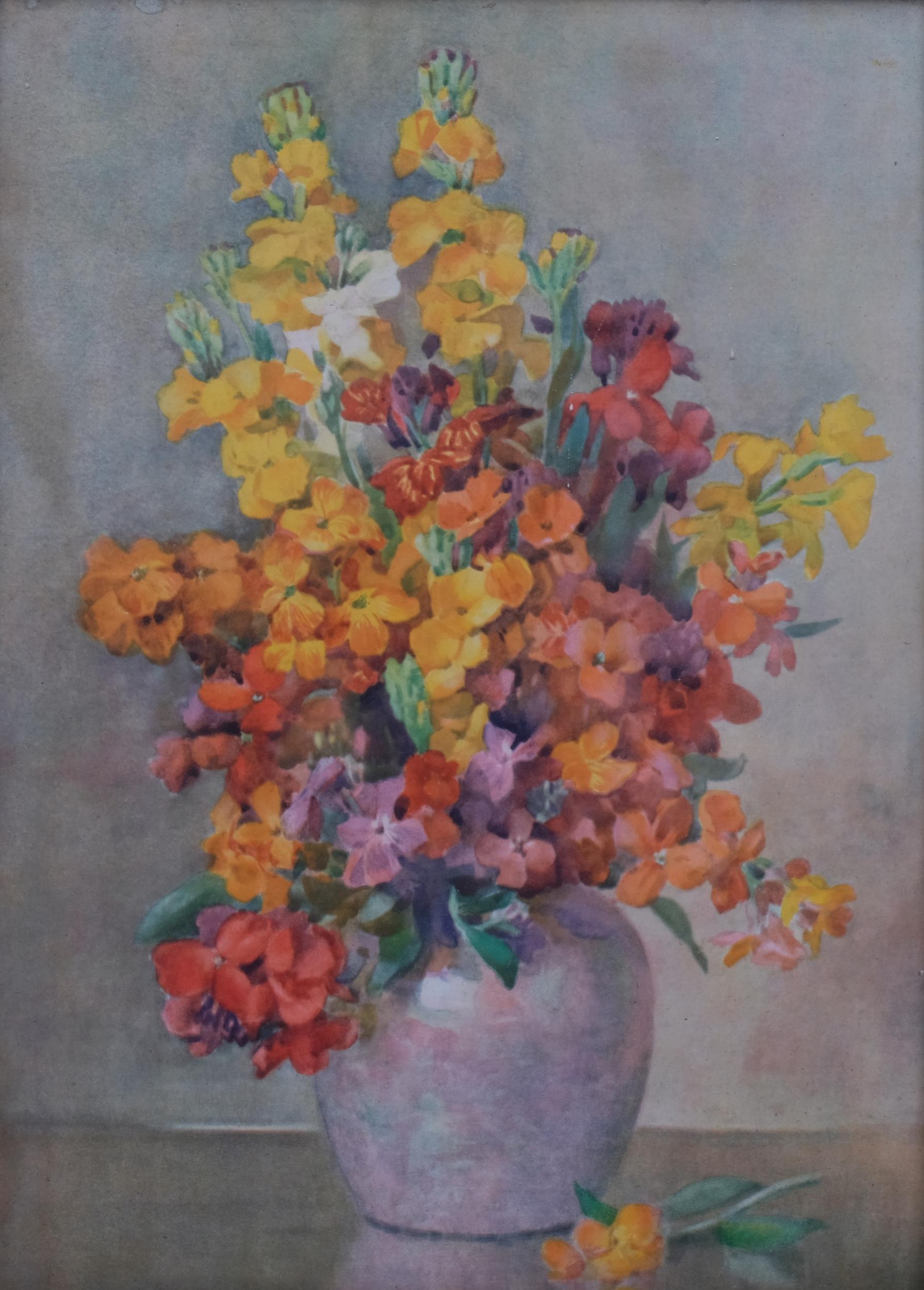 W A Chase, still life flowers in a vase, watercolour, signed, 34cm x 25cm, framed Image in good - Image 2 of 4