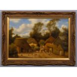 C Vickers, farmyard scene, oil on canvas, signed, 40cm x 61cm, framed All in good clean condition,