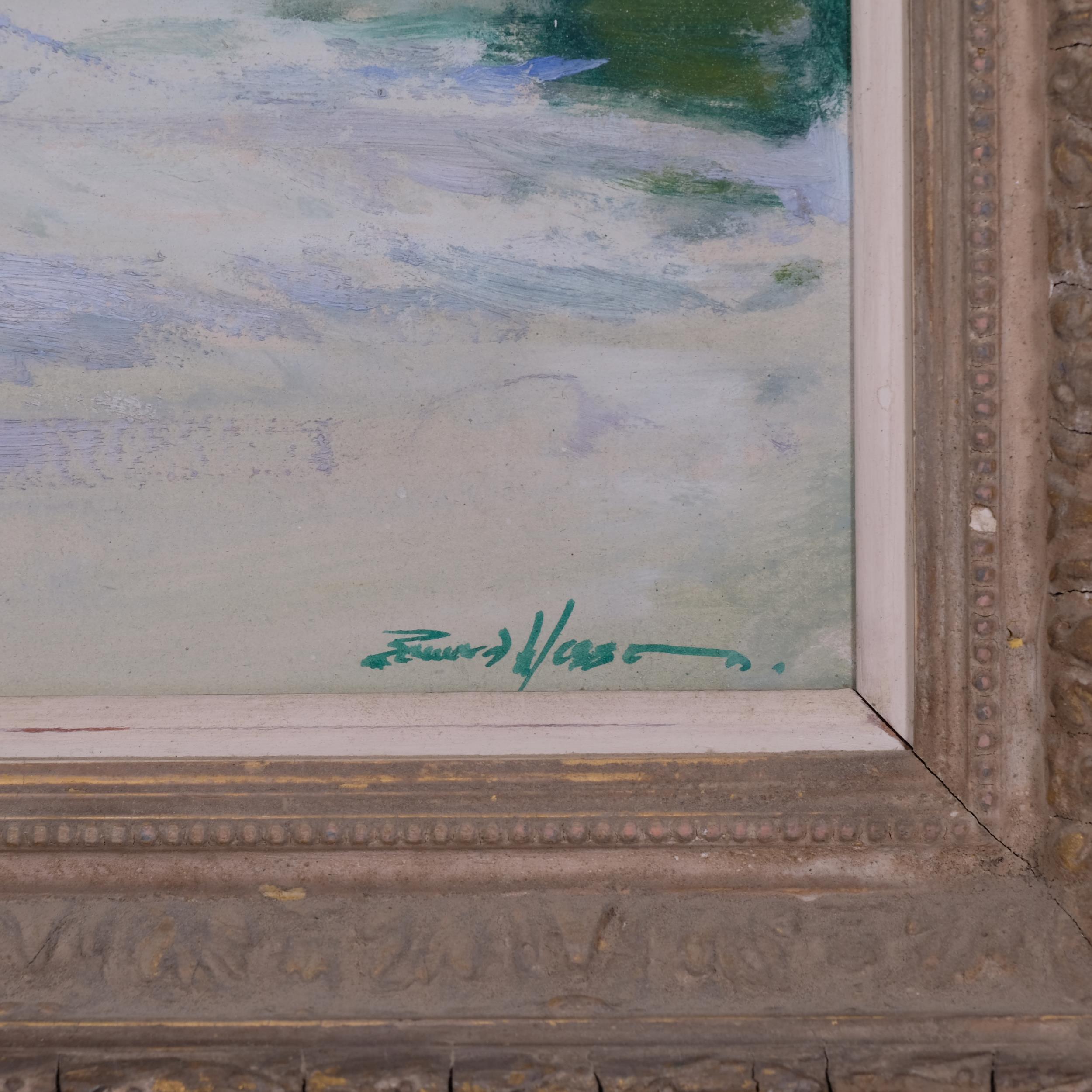 Edward Wesson (1910 - 1983), Parisian river scene, oil on board, signed, 29cm x 39cm, framed Good - Image 3 of 4