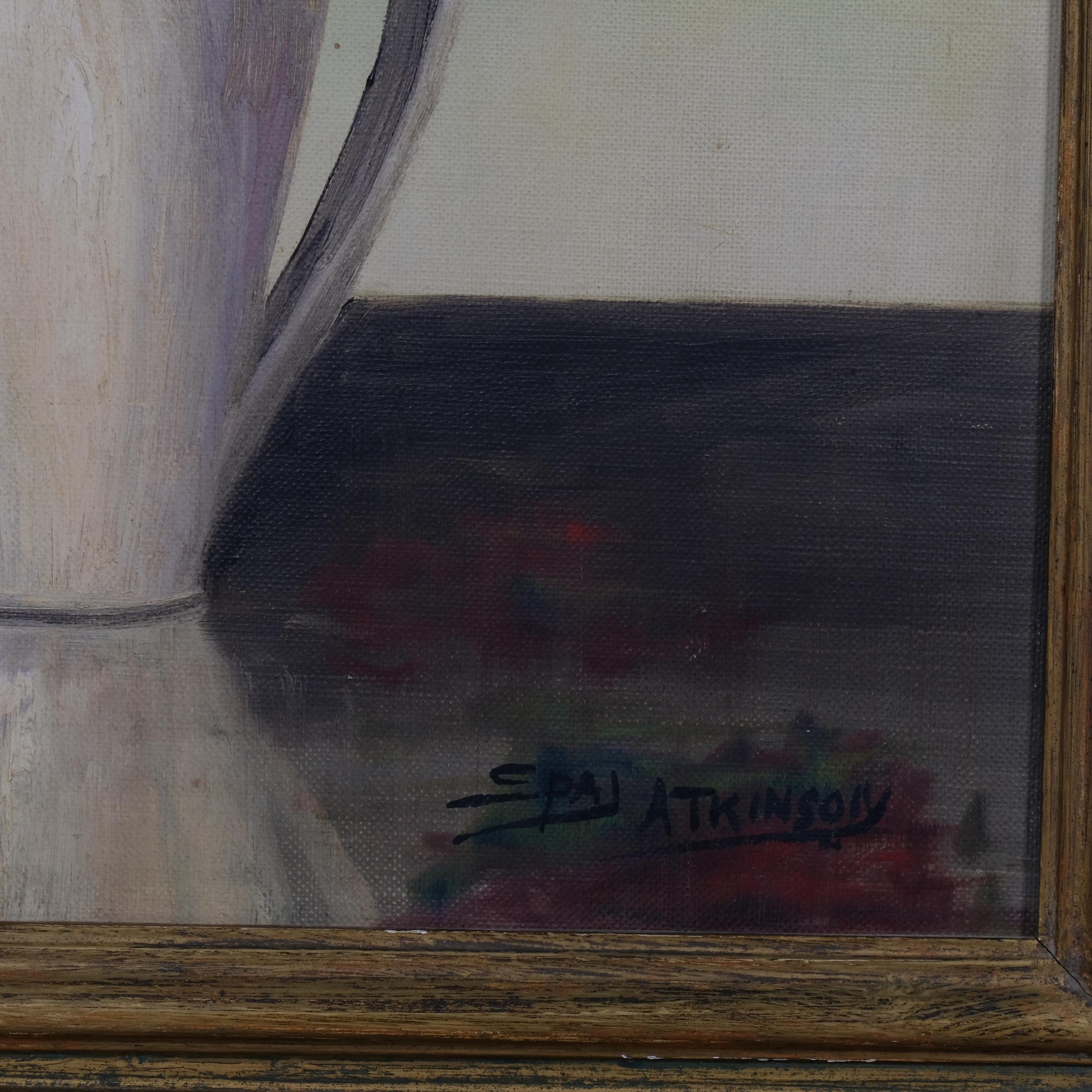 Spaj Atkinson (born 1899), still life flowers, oil on canvas, signed, 60cm x 50cm, framed Good - Image 3 of 4