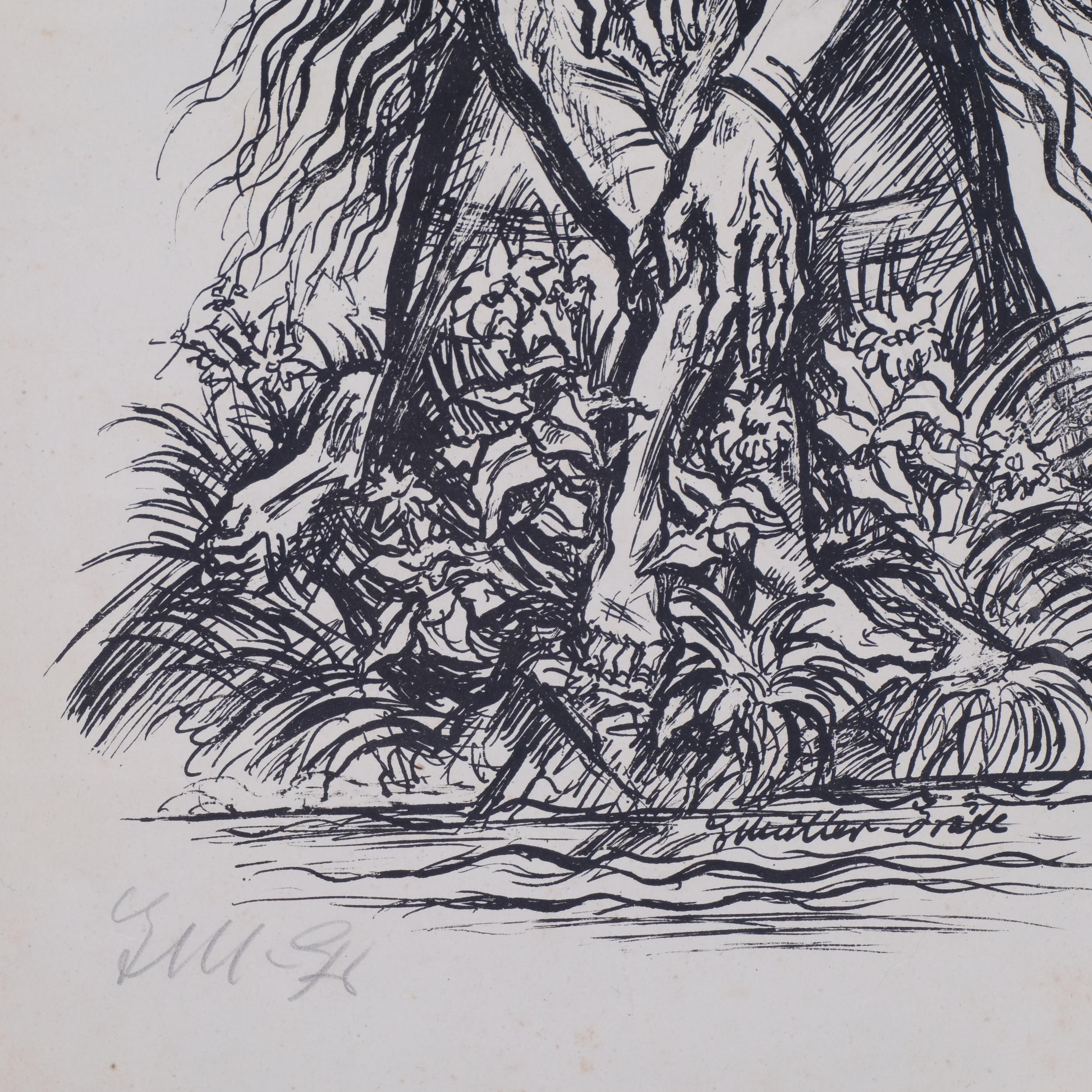 Muller-Grafe, expressionist mother and child, lithograph, signed with pencil monogram, 29cm x - Image 3 of 4