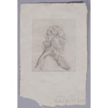 Portrait of Edith Lees, etching, inscribed in the margin, plate 12cm x 10cm, unframed