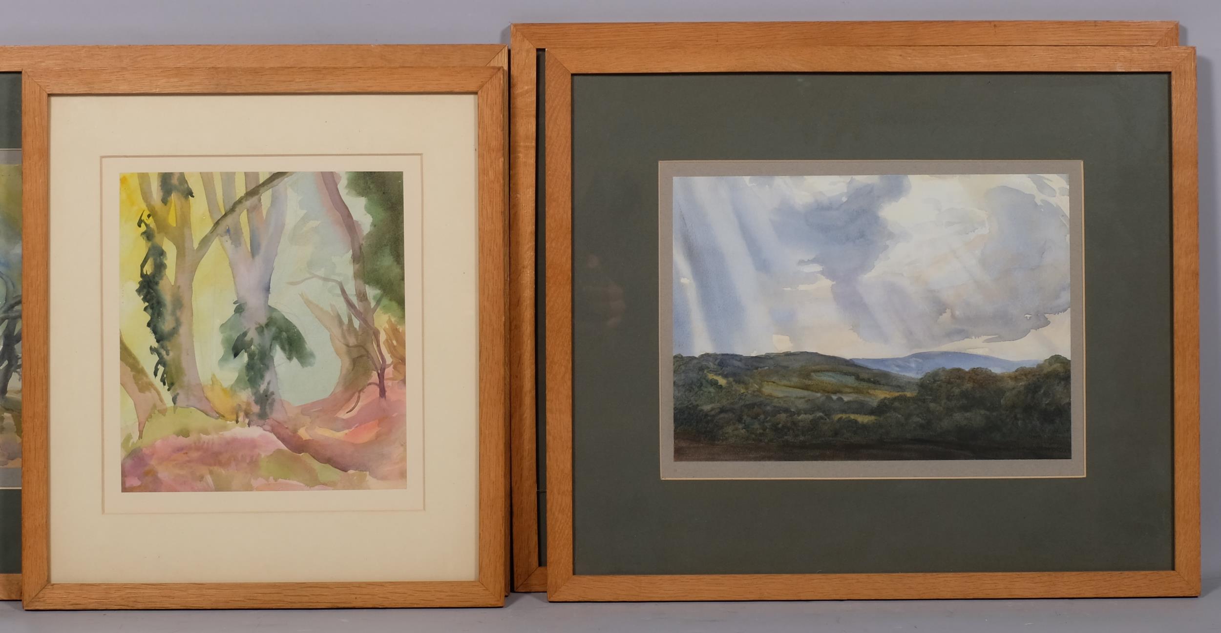 John Marshall (1911 - 1995), 4 abstract landscapes, watercolour, largest 22cm x 32cm, framed (4) All - Image 2 of 4