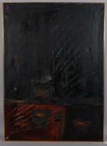 Abstract oil on canvas (1950/60s) 91cm 127cm. Present owner's family had connections to the New
