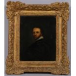 Philip Massinger, portrait of a man, oil on copper, inscribed verso, 20cm x 17cm, framed Good