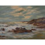 Lucille Sivers, coastal scene, oil on board, signed, 75cm x 100cm, framed Good condition