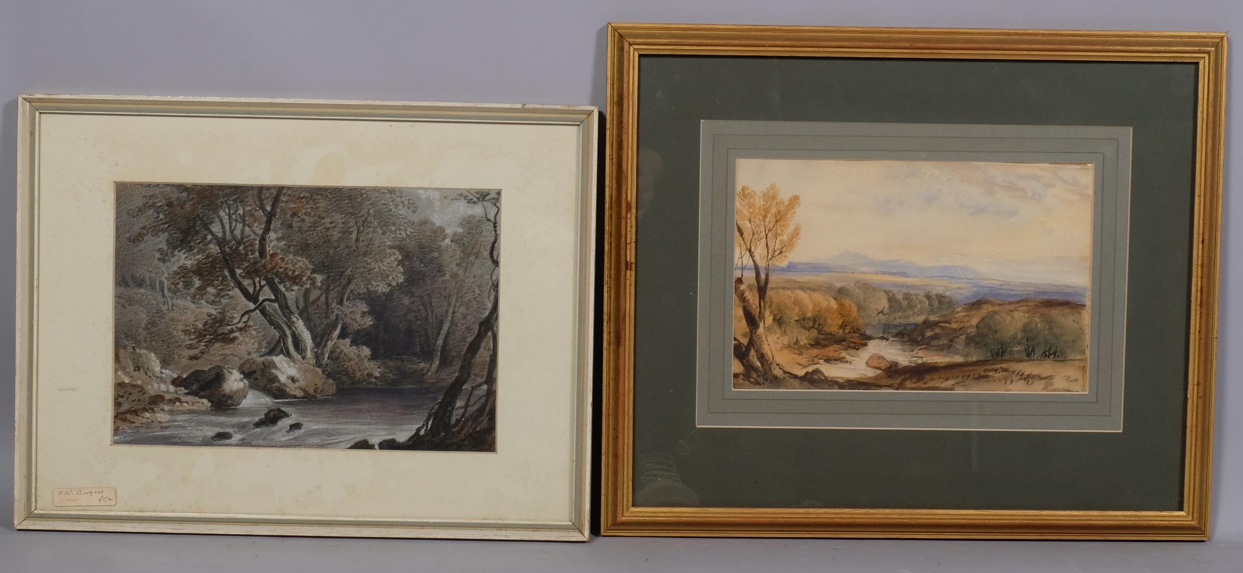 5 various 19th century watercolours, including Adolphe Ragon, R P Leitch, E Becker, and G R - Image 3 of 4