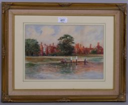 Thomas Sidney, Hampton Court, watercolour, signed, 21cm x 31cm, framed Good condition