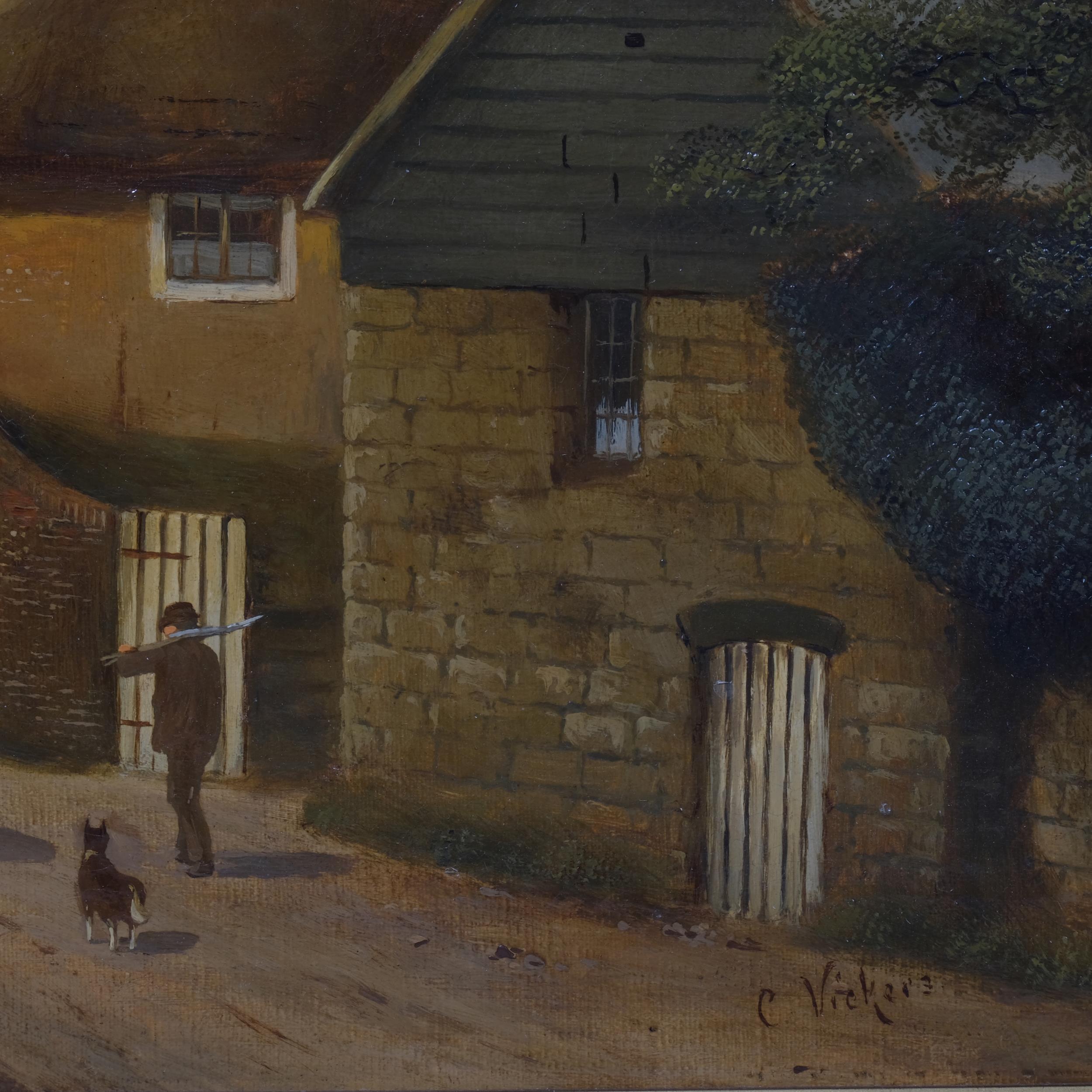 C Vickers, farmyard scene, oil on canvas, signed, 40cm x 61cm, framed All in good clean condition, - Image 3 of 4