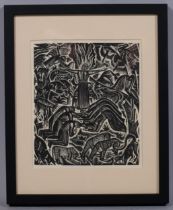 David Michael Jones (1895- 1974), wood engraving on paper, Noah, from The Chester Play of the Deluge