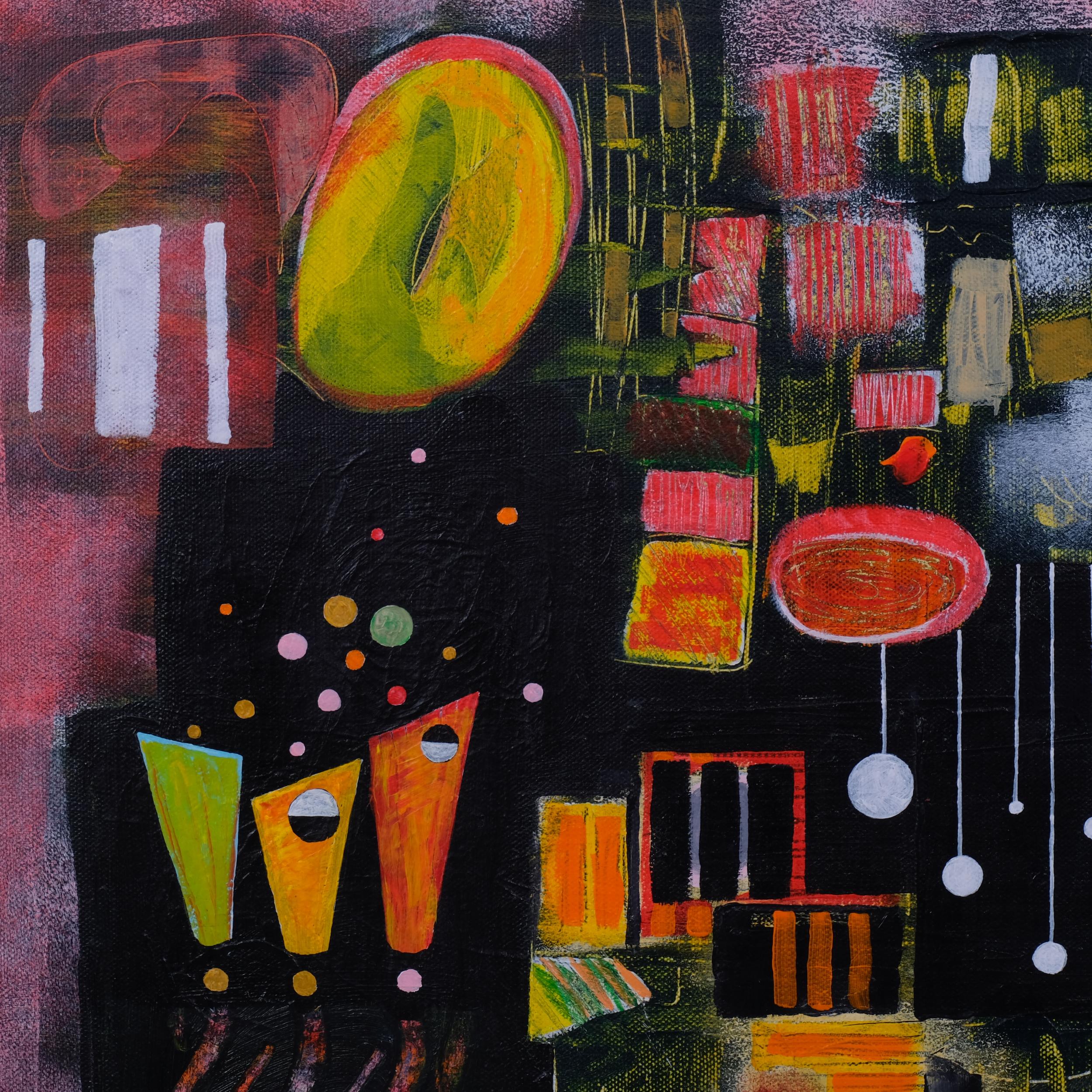 Steve Houstoun (born 1953), abstract composition, oil on canvas, signed, 50cm x 50cm, unframed - Image 2 of 4