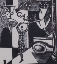 Paul Nash (1889-1946), wood engraving on paper, “Ga-Ga!”, Act 4, Scene 3rrr, from Mister Bosphorus