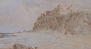 Richard Waine (1852 - 1904), Dunluce Castle County Antrim, watercolour, signed, 23cm x 43cm,