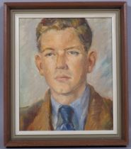 Portrait of a man, mid-20th century oil on board, unsigned, 28cm x 24cm, framed Good condition