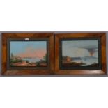 Neopolitan School, pair of views of the Bay of Naples, gouache on paper, unsigned, image 29cm x