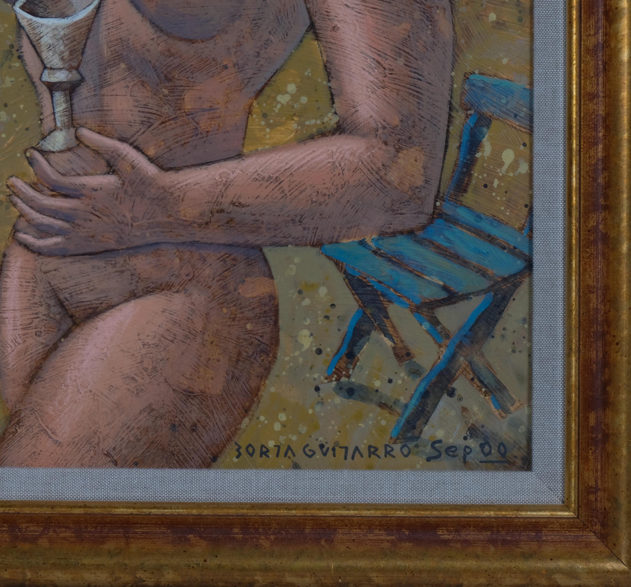 Borja Guijarro (born 1963), Pescaito, oil on board, signed and dated 2000, 42cm x 35cm, framed - Image 3 of 4