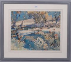 Arthur Henry Knighton-Hammond, Ditchling Beacon, watercolour, signed, 48cm x 61cm, framed Good