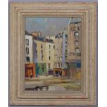 Edward Wesson (1910 - 1983), Old Houses Paris, oil on board, signed with RI Exhibition label