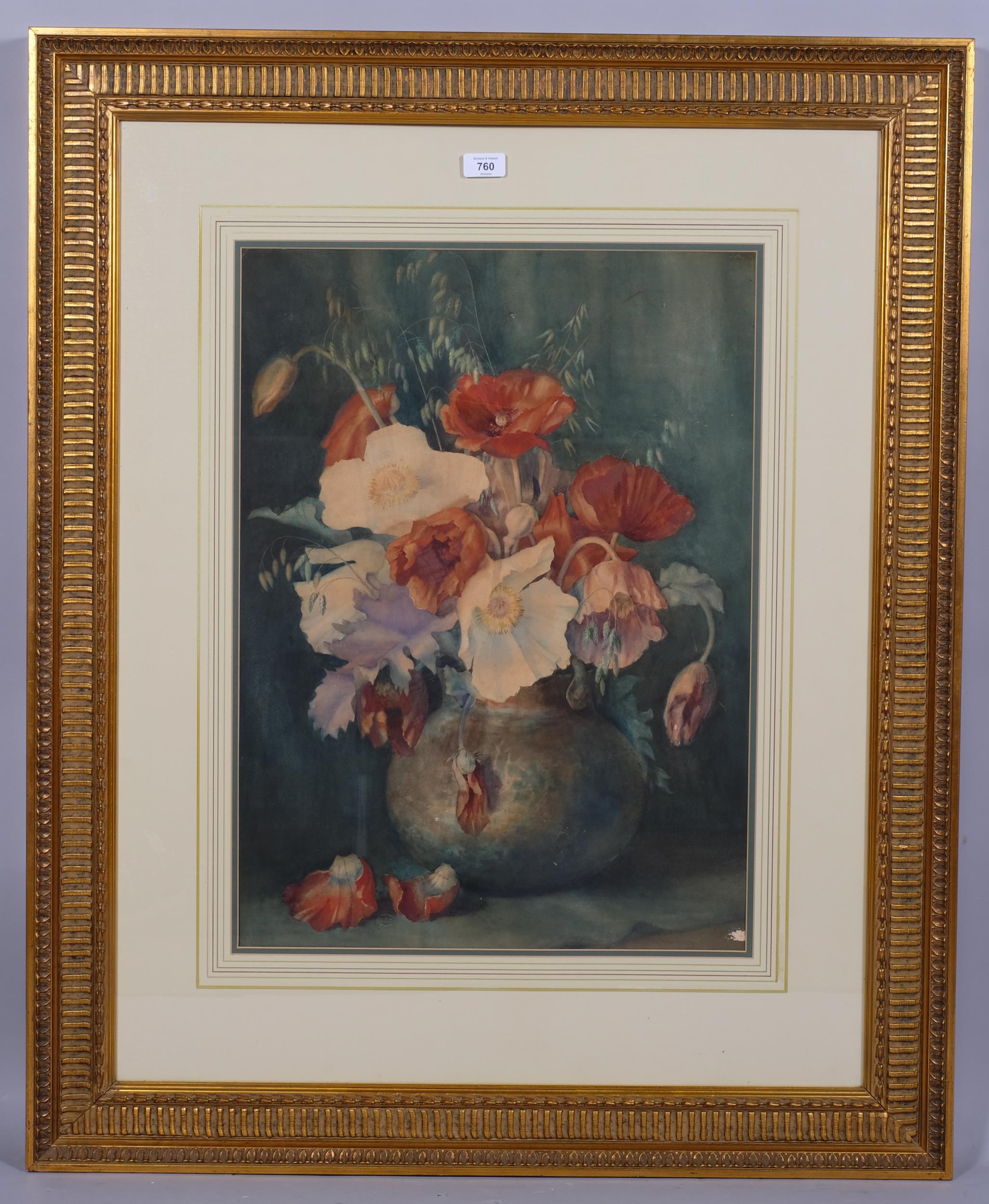 Ethel Slade King (1862 - 1933), still life flowers, signed, 65cm x 48cm, framed Good condition