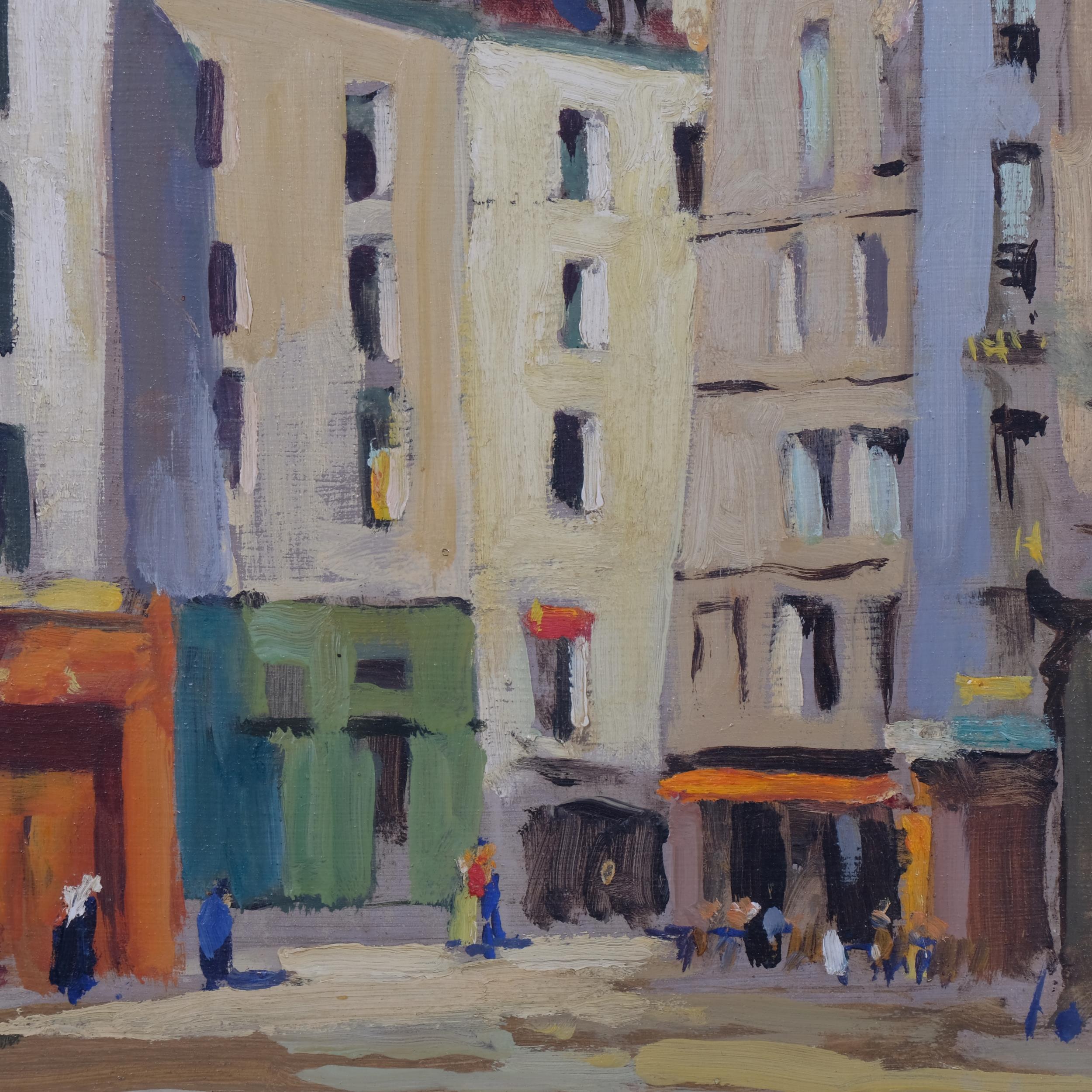 Edward Wesson (1910 - 1983), Old Houses Paris, oil on board, signed with RI Exhibition label - Image 2 of 4