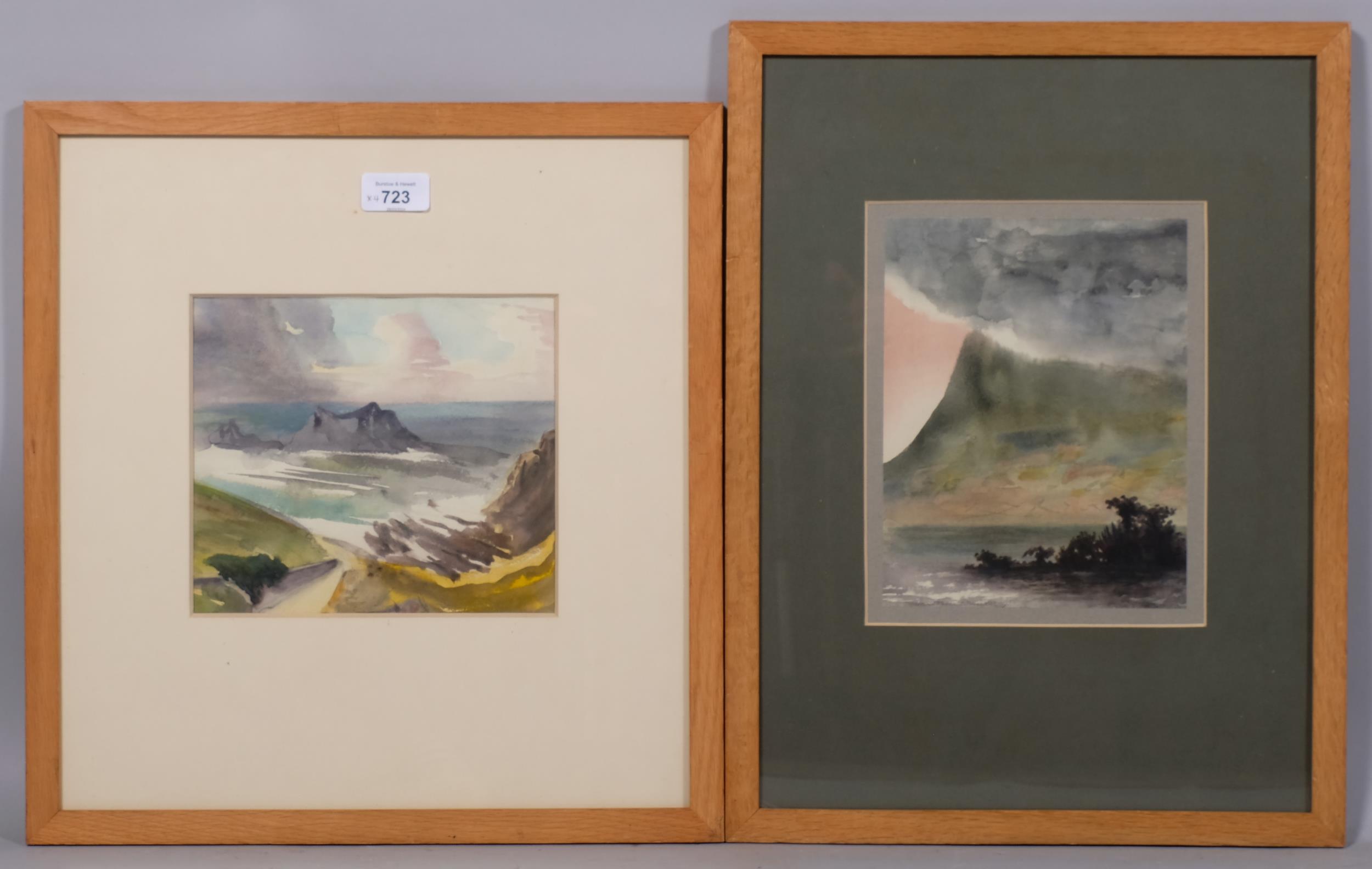 John Marshall (1911 - 1995), 4 landscapes, watercolours, 18cm x 20cm, framed (4) Good condition